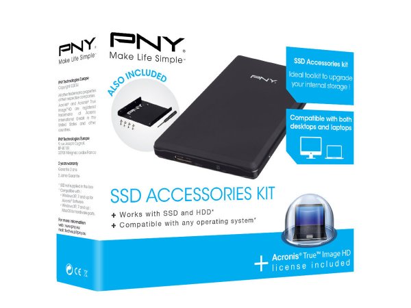 PNY SSD Upgrade Kit - Universale - Gabbia HDD - Nero - 2.5"