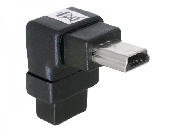 Delock Adapter USB-B mini - USB-B mini 5-pin - USB-B mini 5-pin - Nero