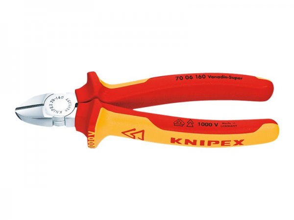 KNIPEX 70 06 160 - Pinze da taglio diagonale - Acciaio al cromo vanadio - Plastica - Rosso/Arancione