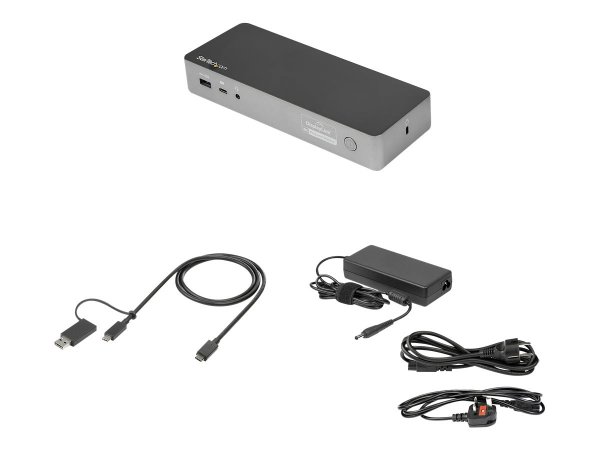 StarTech.com USB-C & USB-A Dock, Hybrid Universal Laptop Docking Station with 100W Power Delivery, D