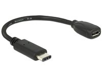Delock 65578 - 0,15 m - USB C - Micro-USB B - USB 2.0 - Maschio/Femmina - Nero