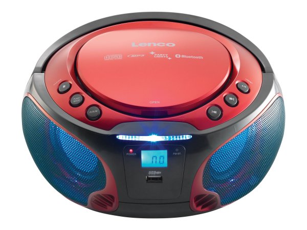 Lenco SCD-550 - FM - CD,CD-R,CD-RW - LCD - Rosso - CA/Batteria