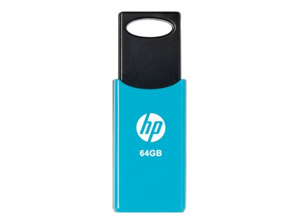 HP v212w - 64 GB - USB tipo A - 2.0 - 14 MB/s - Lamina di scorrimento - Nero - Blu