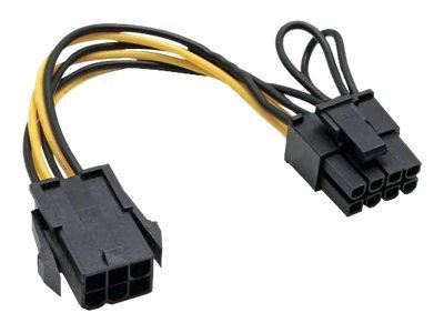 InLine Power adapter - 6 pin PCIe power (M) to 8 pin PCIe power (F)