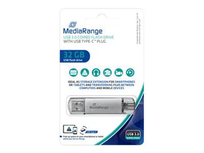MEDIARANGE MR936 - 32 GB - USB Type-A / USB Type-C - 3.2 Gen 1 (3.1 Gen 1) - 70 MB/s - Cuffia - Arge