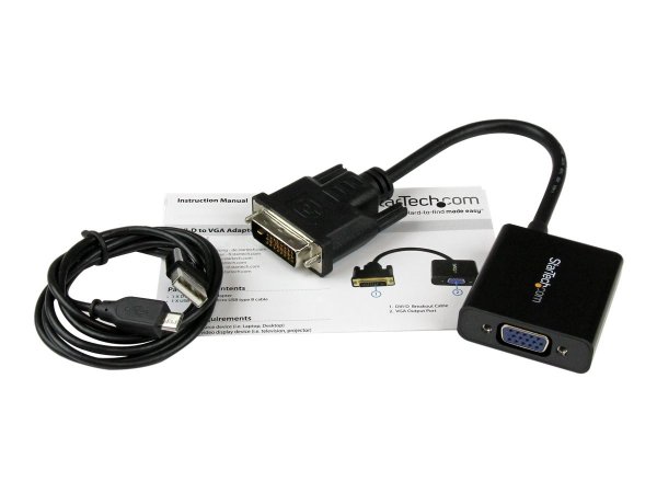 StarTech.com DVI-D auf VGA Aktives Video Adapter/ Konverter Kabel - DVI zu VGA Wandler Box Stecker /