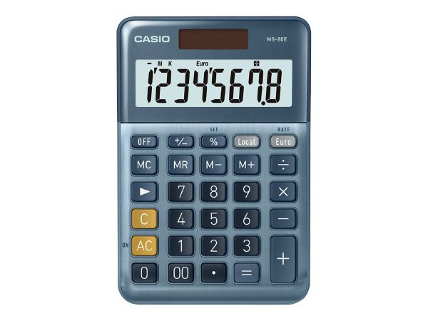 Casio MS-80E - Tasca - Calcolatrice finanziaria - 8 cifre - Batteria/Solare - Blu