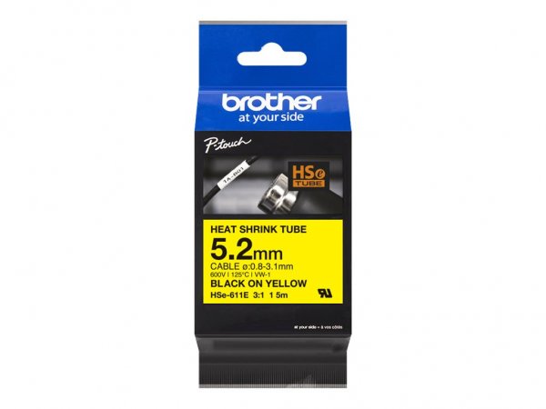 Brother HSE611E - Nero - Giallo - Brother - 5,2 mm - 1,5 m - 1 pz