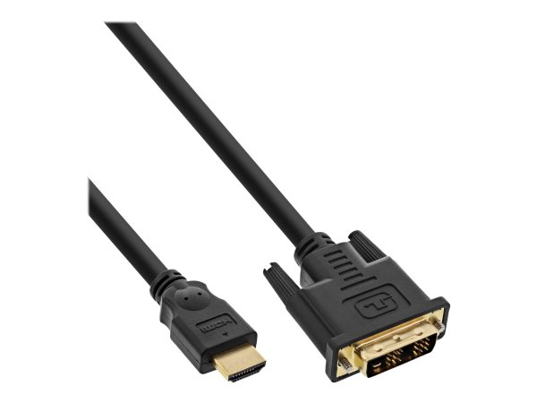 InLine Adapterkabel - Single Link - HDMI männlich zu DVI-D männlich - 2 m - abgeschirmt - Schwarz -