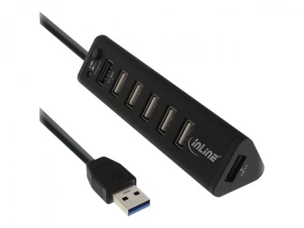 InLine Smart Hub 6x USB 2.0 & 1x USB 3.0 con ricarica veloce (2,1A) nero