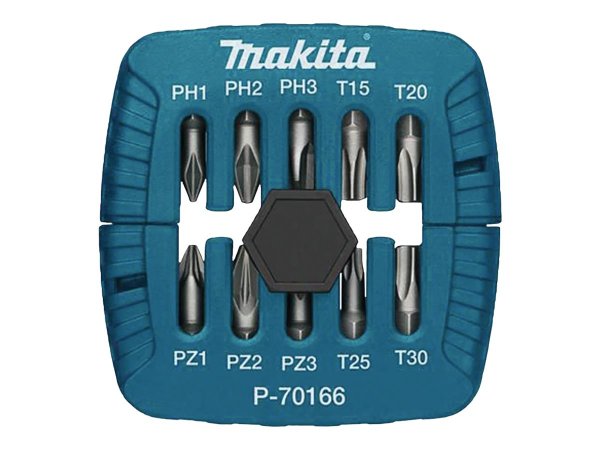Makita P-70166 - 10 pezzo(i) - Phillips - Viti a croce - Torcia - PH1 - PH2 - PH3 - PZ1 - PZ2 - PZ3