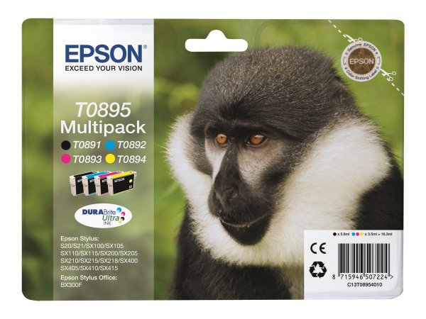 Epson Monkey Multipack 4 colori - Originale - Inchiostro a base di pigmento - Nero - Ciano - Magenta