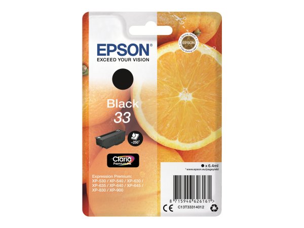 Epson Oranges Cartuccia Nero T33 Claria Premium - Resa standard - Inchiostro a base di pigmento - 6,