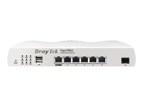 Draytek Vigor 2866: Gfast Modem-Firewall - WAN Ethernet - Gigabit Ethernet - Grigio