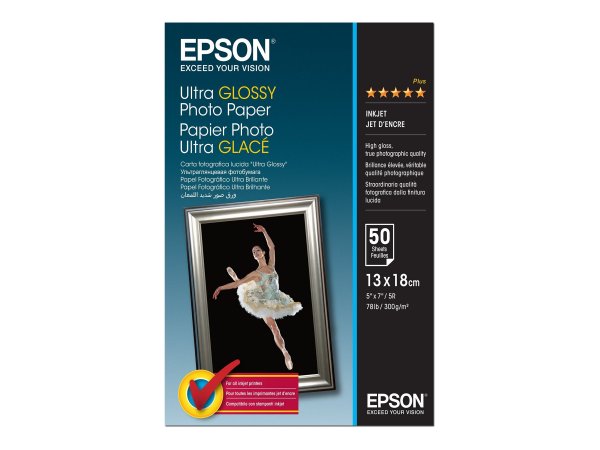 Epson Ultra Glossy Photo Paper - 13x18cm - 50 Fogli - Lucida - 300 g/m² - 50 fogli - - Expression Pr