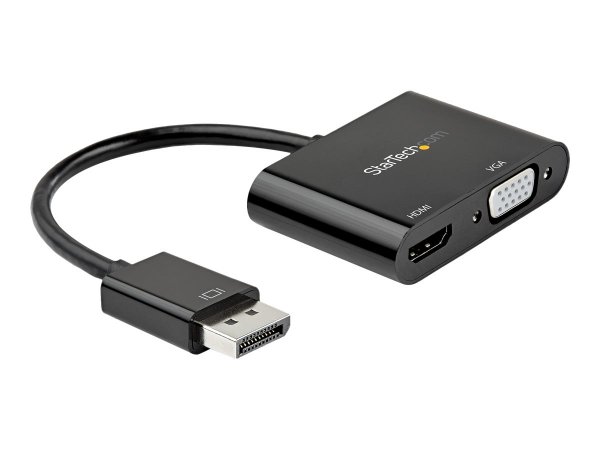 StarTech.com Adattatore DisplayPort a HDMI e VGA - 4K 60Hz - DisplayPort - HDMI + VGA (D-Sub) - Masc