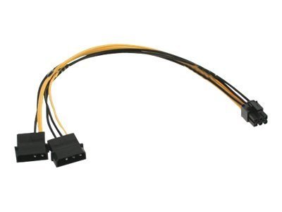 InLine Power adapter - 4 PIN internal power (M) to 6 pin PCIe power (M)