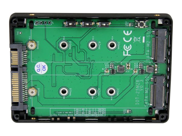 StarTech.com Dual M.2 SATA Adapter mit RAID - 2x M.2 SSD auf 2,5 SATA (6Gbit/s)