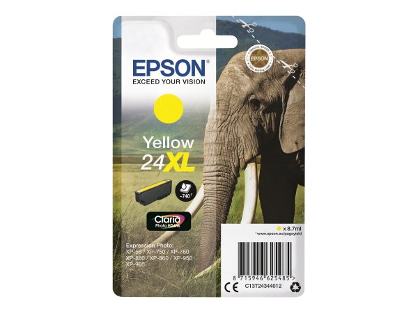 Epson Elephant Cartuccia Giallo XL - Resa elevata (XL) - Inchiostro a base di pigmento - 8,7 ml - 74