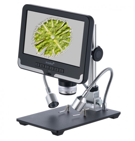 Levenhuk DTX RC2 Microscopio digitale Nero Grigio Metallo LCD 17,8 cm (7") MicroSD (TransFlash)