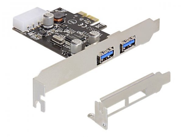 Delock 2x USB 3.0 PCI Express card - PCIe - USB 3.2 Gen 1 (3.1 Gen 1) - Maschio - PCI 2.0 - Argento