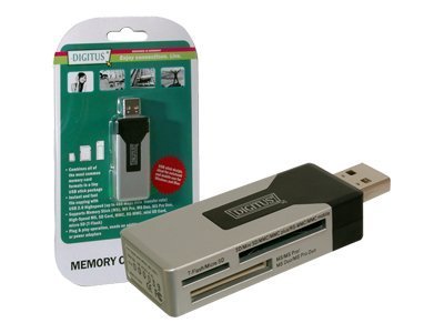 DIGITUS Lettore multi-schede USB 2.0 - MicroSD (TransFlash) - MicroSDHC - MicroSDXC - SD - SDHC - SD