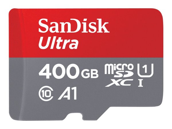 SanDisk Ultra - 400 GB - MicroSDXC - Classe 10 - 120 MB/s - Class 1 (U1) - Grigio - Rosso