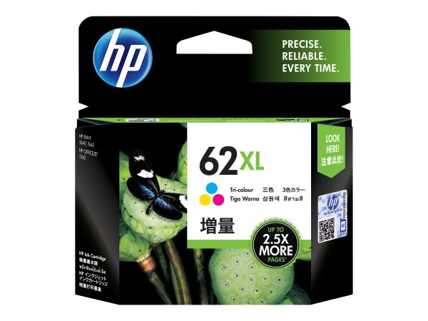 HP 62XL - High Yield - colour (cyan, magenta, yellow)