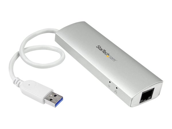StarTech.com Hub USB 3.0 a 3 porte con Adattatore NIC Ethernet Gigabit Gbe - Cablato - USB - Etherne