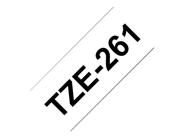 Brother TZe-261 - Standard-Klebstoff - Schwarz auf Weiß - Rolle (3,6 cm x 8 m)