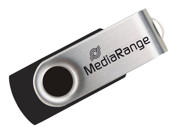 MEDIARANGE 64GB USB 2.0 - 64 GB - USB Type-A / Micro-USB - 2.0 - 13 MB/s - Girevole - Nero - Argento