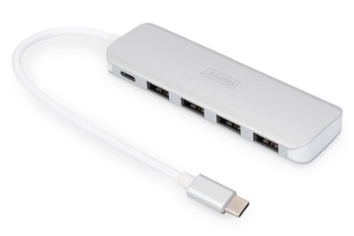 DIGITUS Hub USB Type-C™ a 4 porte (USB 3.0) + PD - USB 3.2 Gen 1 (3.1 Gen 1) Type-C - USB 3.2 Gen 1