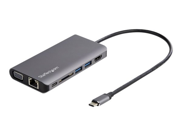 StarTech.com Adattatore multiporta USB C - Mini dock da viaggio USB-C con HDMI 4K o VGA 1080p - Hub