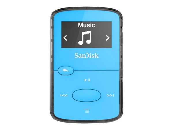 SanDisk Clip Jam - Lettore MP3 - 8 GB - OLED - USB 2.0 - Radio FM - Blu