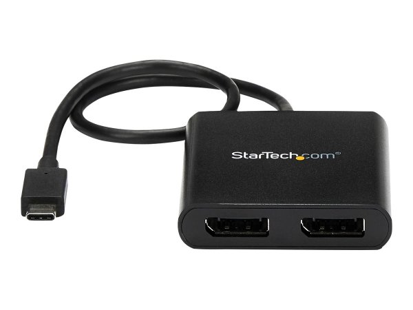 StarTech.com 2-Port Multi Monitor Adapter, USB-C to 2x DisplayPort 1.2 Video Splitter, USB Type-C to