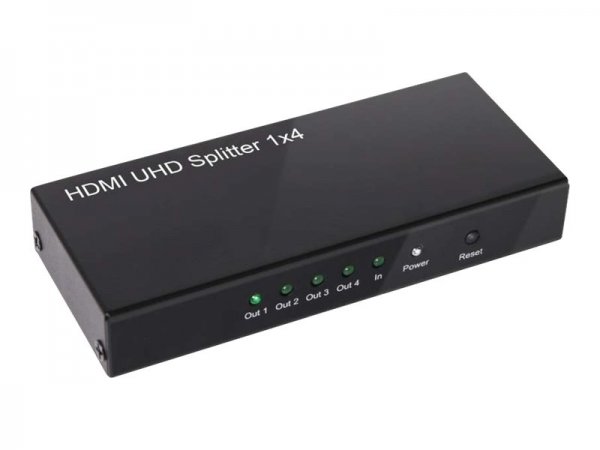 Club 3D HDMI™ 4K@60Hz UHD Splitter AC Power 4 ports - HDMI - 2.0a - 4096 x 2160 Pixel - Nero - Metal