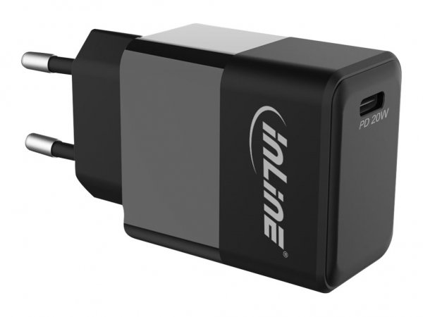 InLine Caricabatterie USB PD USB-C singolo USB - alimentazione - 20W - nero