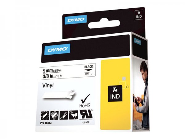 Dymo IND - Vinyl - adhesive - black on white