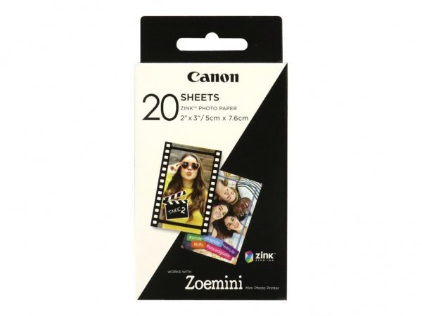 Canon 20 fogli di carta fotografica ZINK™ 2 x 3" - 5x7.6 cm - 2x3" - 20 fogli - Canon Zoemini - Scat