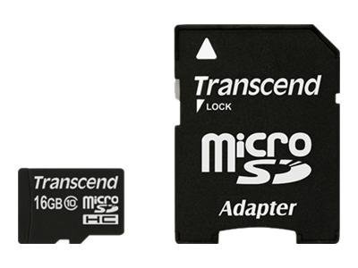 Transcend TS16GUSDHC10 - 16 GB - MicroSDHC - Classe 10 - NAND - 90 MB/s - Nero