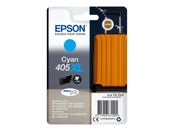 Epson Singlepack Cyan 405XL DURABrite Ultra Ink - Resa elevata (XL) - 14,7 ml - 1 pz - Confezione si