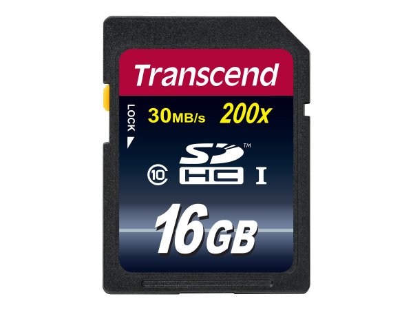 Transcend TS16GSDHC10 - 16 GB - SDHC - Classe 10 - NAND - 30 MB/s - Nero