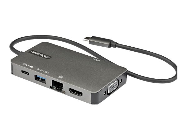 StarTech.com USB-C Multiport Adapter, USB-C to 4K 30Hz HDMI or 1080p VGA, USB Type-C Mini Dock with