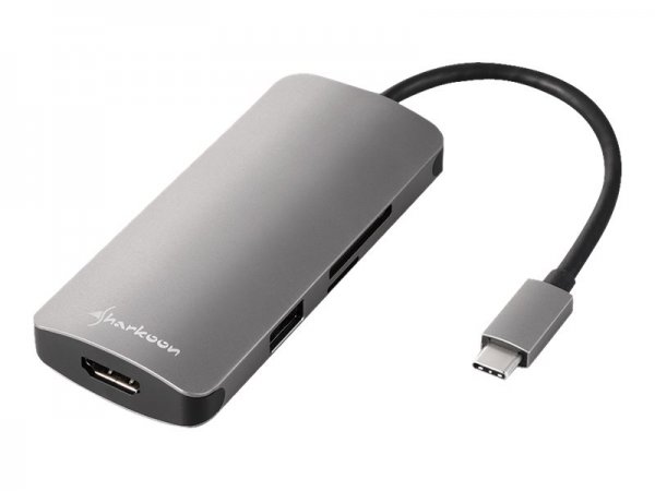 Sharkoon USB 3.0 Type C Multiport Adapter - USB 3.2 Gen 1 (3.1 Gen 1) Type-C - HDMI,USB 3.2 Gen 1 (3
