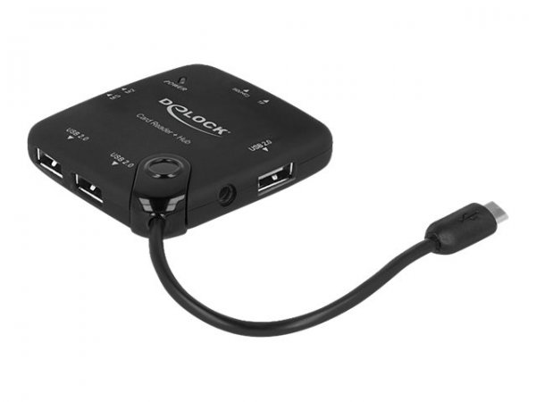 Delock Micro USB OTG Card Reader + 3 port USB Hub - Kartenleser (MS, MS PRO, MMC, SD, MS Duo, MS PRO