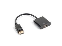 Lanberg AD-0009-BK - 0,1 m - DisplayPort - HDMI tipo A (Standard) - Maschio - Femmina - Oro
