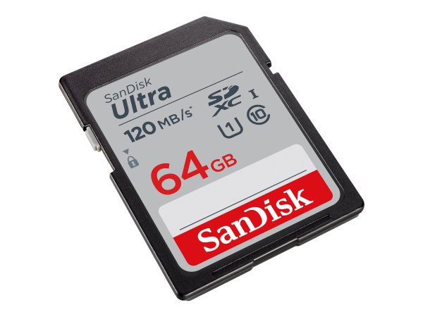 SanDisk Ultra - 64 GB - SDXC - Classe 10 - UHS-I - 120 MB/s - Class 1 (U1)