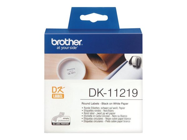 Brother DK-11219 Round Labels - Bianco - DK - 1,2 cm - 1200 pz