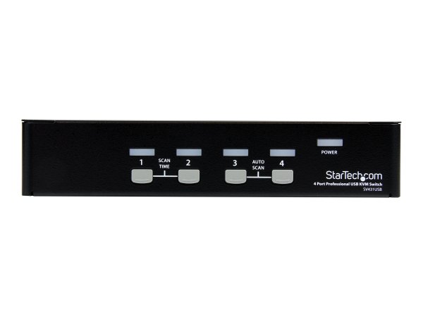 StarTech.com Switch KVM professionale VGA USB a 4 porte con hub - 1920 x 1440 Pixel - Montaggio rack