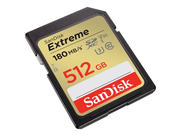 SanDisk Extreme - 512 GB - SDXC - Classe 10 - UHS-I - 180 MB/s - 130 MB/s